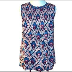 LOFT Smocked Front Yoke Sleeveless Top, Size S, Like New